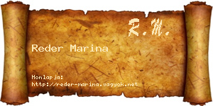 Reder Marina névjegykártya